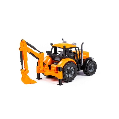 Traktor koparka 25x12x15 Progress pomarańczowy WB WADER POLESIE 91543 WADP