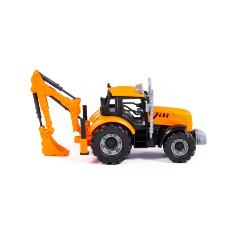 Traktor koparka 25x12x15 Progress pomarańczowy WB WADER POLESIE 91543 WADP