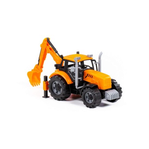 Traktor koparka 25x12x15 Progress pomarańczowy WB WADER POLESIE 91543 WADP