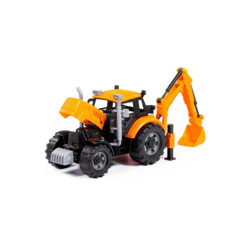 Traktor koparka 25x12x15 Progress pomarańczowy WB WADER POLESIE 91543 WADP