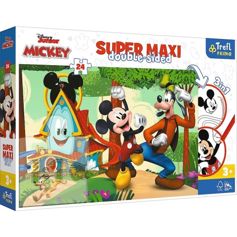 Puzzle 24 elementy Super Maxi Mickey wesoły domek TREFL 41012 TREF