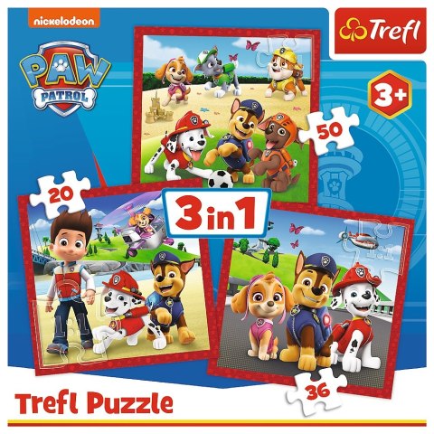 Puzzle 3w1 Wesołe Pieski TREFL 34867 TREF