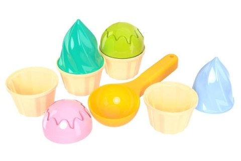 Foremki do piasku 9el Lody siatka MAKSIK TEH6610