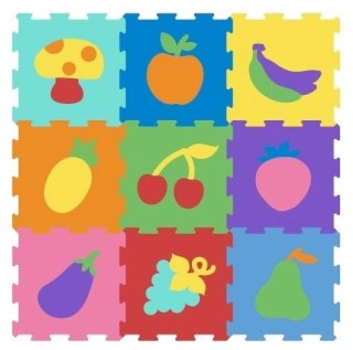 Puzzle piankowe mata Owoce 29x29 9el. SMILY PLAY SP84355