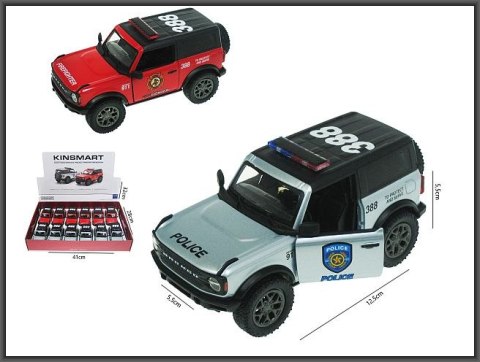 Ford Bronco Back 1:34 Policja Straż Pożarna z napędem i z otwieranymi drzwiami