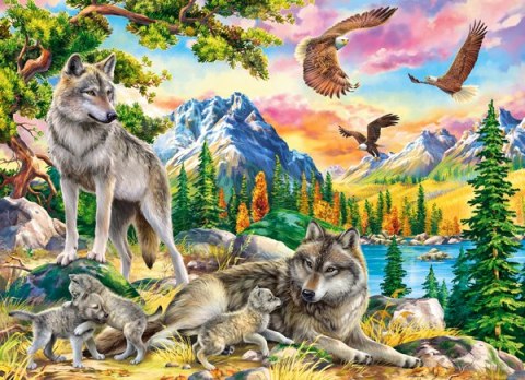 Puzzle 300 Wolf Family and Eagles CASTORLAND B-030514