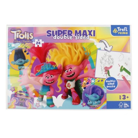 Puzzle 24 elementy Super Maxi Wesoły Dzień Trolli TREFL 41017 TREF