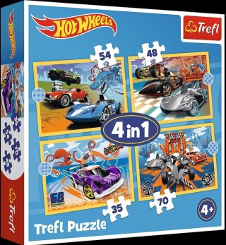 Puzzle 4W1 Pojazdy Hot Wheels PUD TREFL 34627 TR