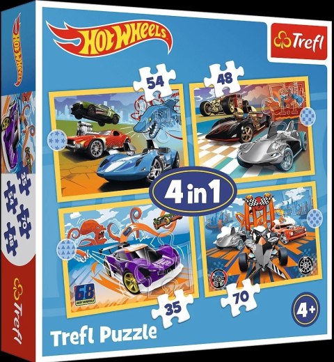 Puzzle 4W1 Pojazdy Hot Wheels PUD TREFL 34627 TR