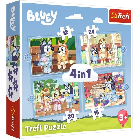 Puzzle 4w1 Bluey i jego świat TREFL 34637 TR
