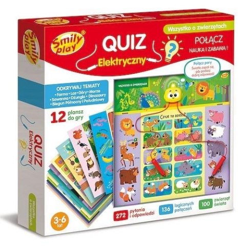 Gra edukacyjna Quiz elektryczny o zwierzętach SMILY PLAY SP98277
