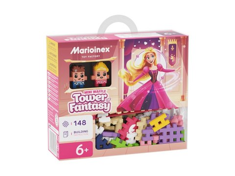 Klocki konstrukcyjne Mini Waffle 148 elementów Księżniczka Wieża Fantazji MARIOINEX 905791