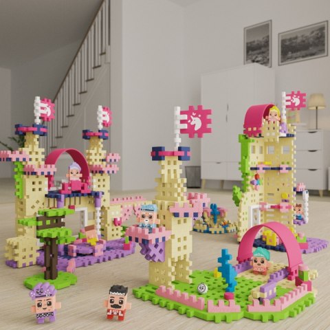 Klocki konstrukcyjne Mini Waffle 148 elementów Księżniczka Wieża Fantazji MARIOINEX 905791