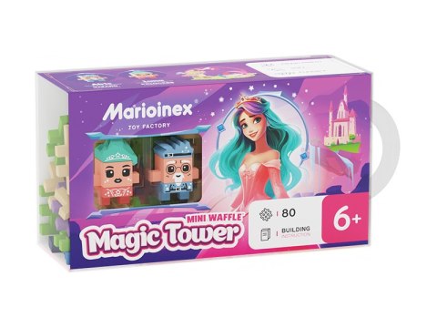 Klocki konstrukcyjne Mini Waffle 80 elementów Księżniczka Magiczna Wieża MARIOINEX 905807