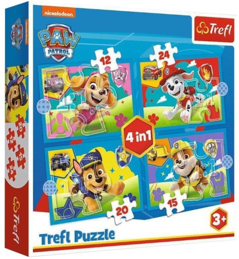 Puzzle 4w1 34628 Biegnące pieski TREFL 34628 TR