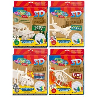 Puzzle drewniane 3D do malowania Truck akcesoria Colorino PATIO 136889
