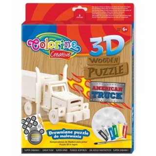 Puzzle drewniane 3D do malowania Truck akcesoria Colorino PATIO 136889