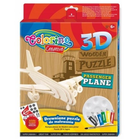 Puzzle drewniane 3D do malowania Truck akcesoria Colorino PATIO 136889