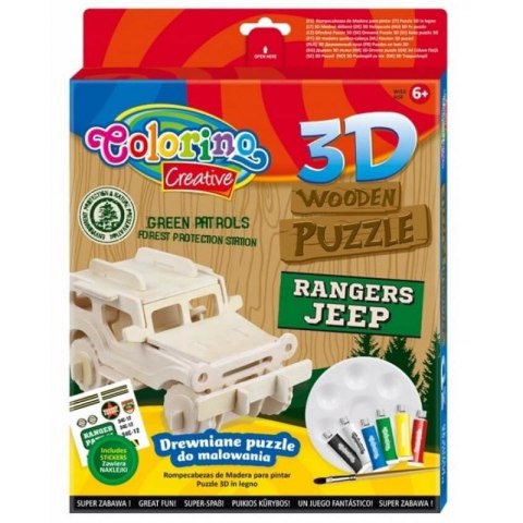 Puzzle drewniane 3D do malowania Truck akcesoria Colorino PATIO 136889