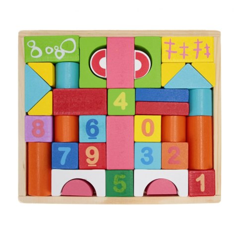 Klocki drewniane kolorowe MEGA CREATIVE 545059