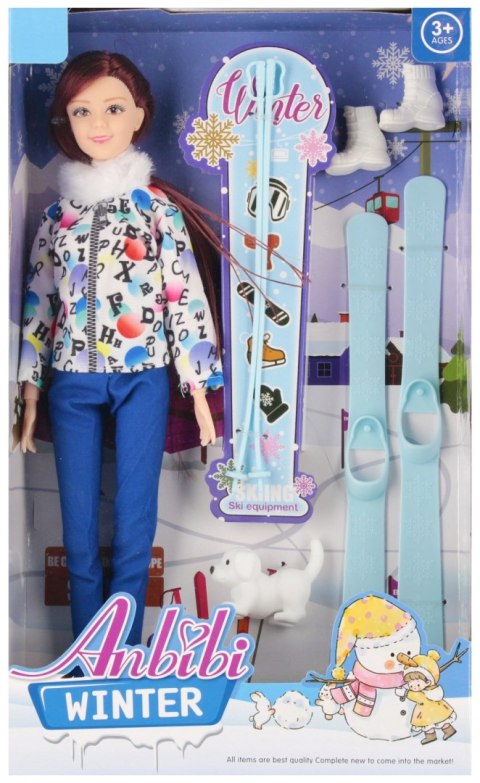 Lalka 29cm z akcesoriami Narciarka mix MEGA CREATIVE 545072