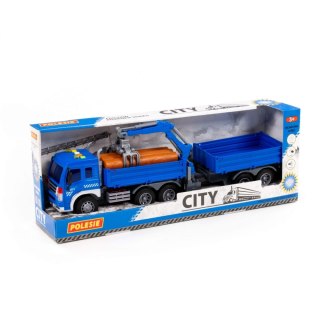 Auto ciężarowe 50cm City światło/dzięk niebieska przyczepa POLESIE 96036 WADP