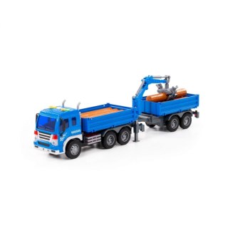 Auto ciężarowe 50cm City światło/dzięk niebieska przyczepa POLESIE 96036 WADP