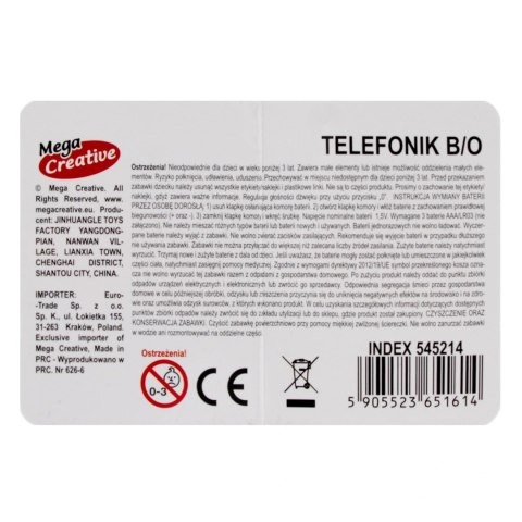 Zabawka dla dzieci Telefon Piesek 14cm mix MEGA CREATIVE 545214