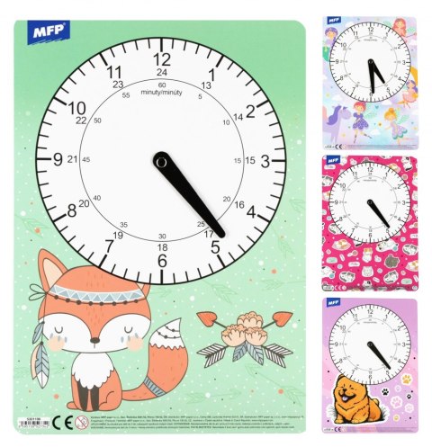 Zegar edukacyjny papierowy 21x29 Girls A 12 MFP 5301196