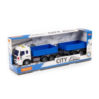 Auto ciężarowe 50cm światło/dzwięk niebieska przyczepa POLESIE 93127 WAD