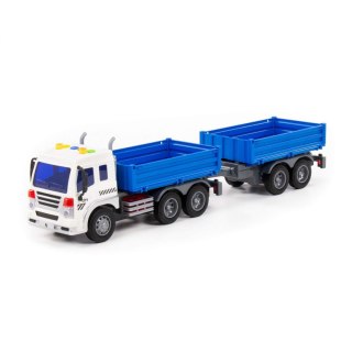 Auto ciężarowe 50cm światło/dzwięk niebieska przyczepa POLESIE 93127 WAD