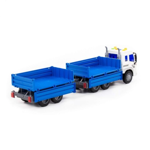 Auto ciężarowe 50cm światło/dzwięk niebieska przyczepa POLESIE 93127 WAD
