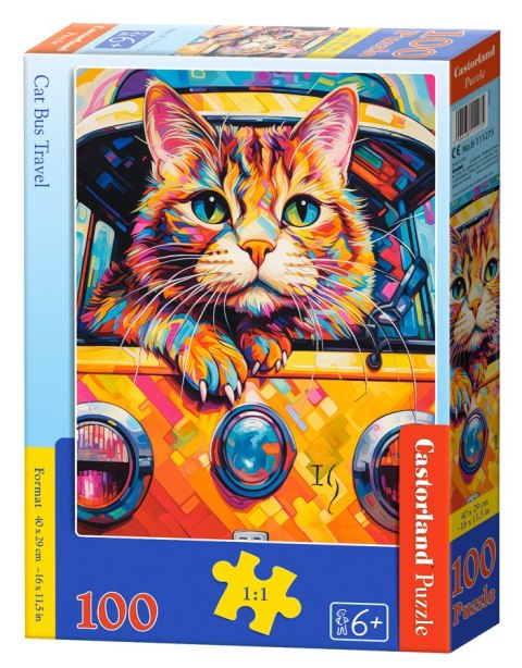 Puzzle 100 el. Cat Bus Travel CASTORLAND B-111275