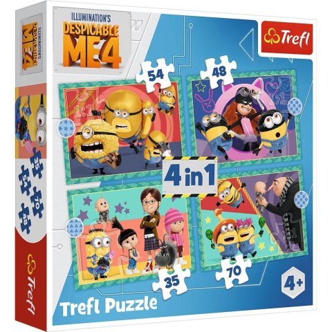 Puzzle 4w1 Zwariowane Minionki TREFL 34648 TR