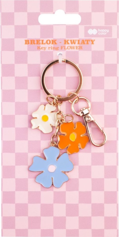 Brelok metalowy BLOOM kwiatki, 13,5x4,5cm, Happy Color