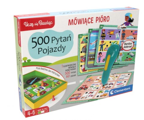 Clementoni Gra Edukacyjna Mówiące Pióro 500 pytań Pojazdy 50929