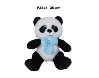 PLUSZAK PANDA 25CM SIEDZACA Z KOKARDA NIEB SA