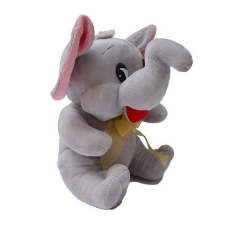 Pluszak Słoń z głosem 22cm siedzący z kokardą DEEF VIC04107