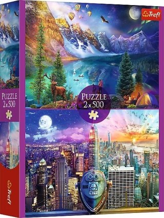 Puzzle 2x500 elementów Wycieczka po Ameryce TREFL 37500 TR