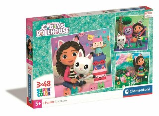 Puzzle Clementoni 3x48 elementów Square Gabbys 25295