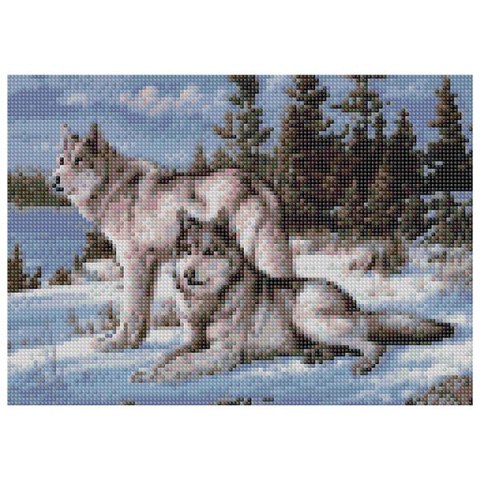 Mozaiki diamentowe wilki FLAMINGO LINE