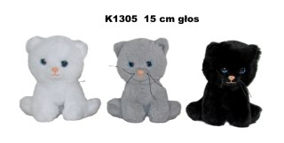 PLUSZAK KOT Z GLOSEM 15CM SIEDZACY SA