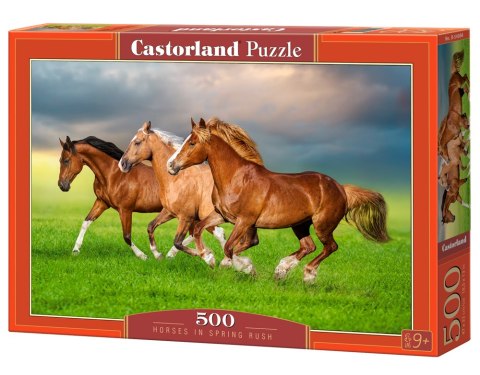 Puzzle 500 el. Horses in Spring Rush CASTORLAND B-54084
