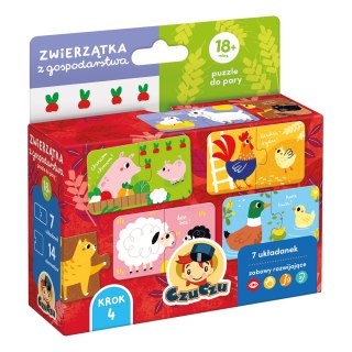 Puzzle do pary Zwierzątka z gospodarstwa dla dzieci 18 mies.
