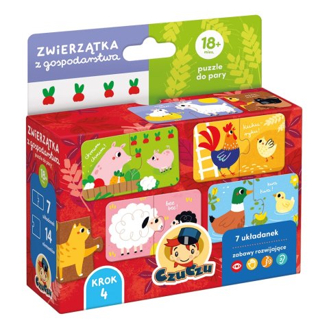 Puzzle do pary Zwierzątka z gospodarstwa dla dzieci 18 mies.