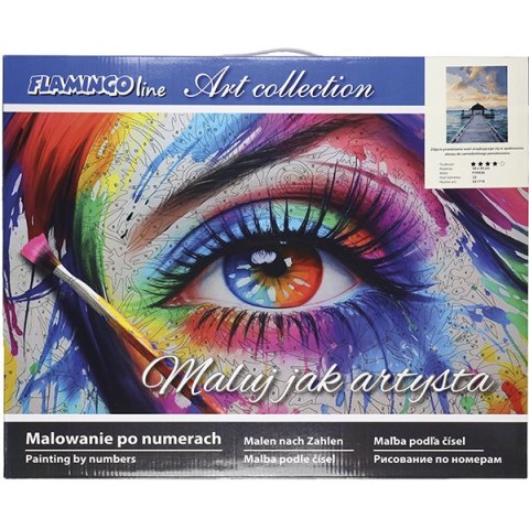 Zestaw kreatywny Malowanie po numerach 40x50cm Pomost nad morzem FLAMINGO LINE