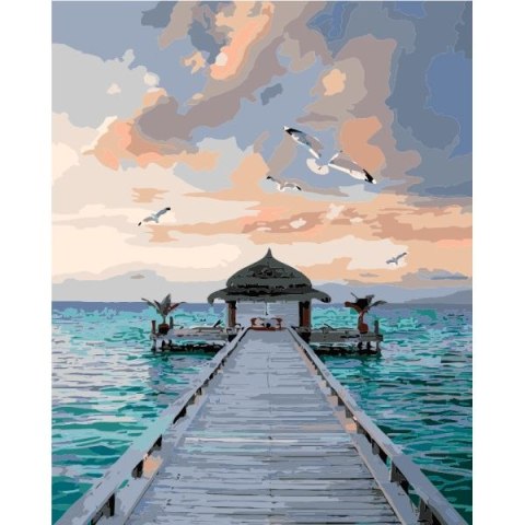 Zestaw kreatywny Malowanie po numerach 40x50cm Pomost nad morzem FLAMINGO LINE