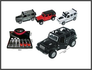 Auto terenowe 12cm ze światłem i z dźwiękiem 4-kolory 3-rodzaje