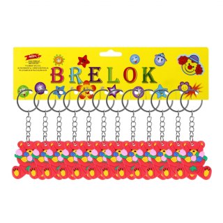 Brelok gumowy Miś z kwiatami 4cm A 12 TOYS D43142