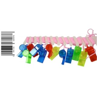 Brelok gwizdek z kuleczkami mix kolor 4cm A 12 TOYS D44203